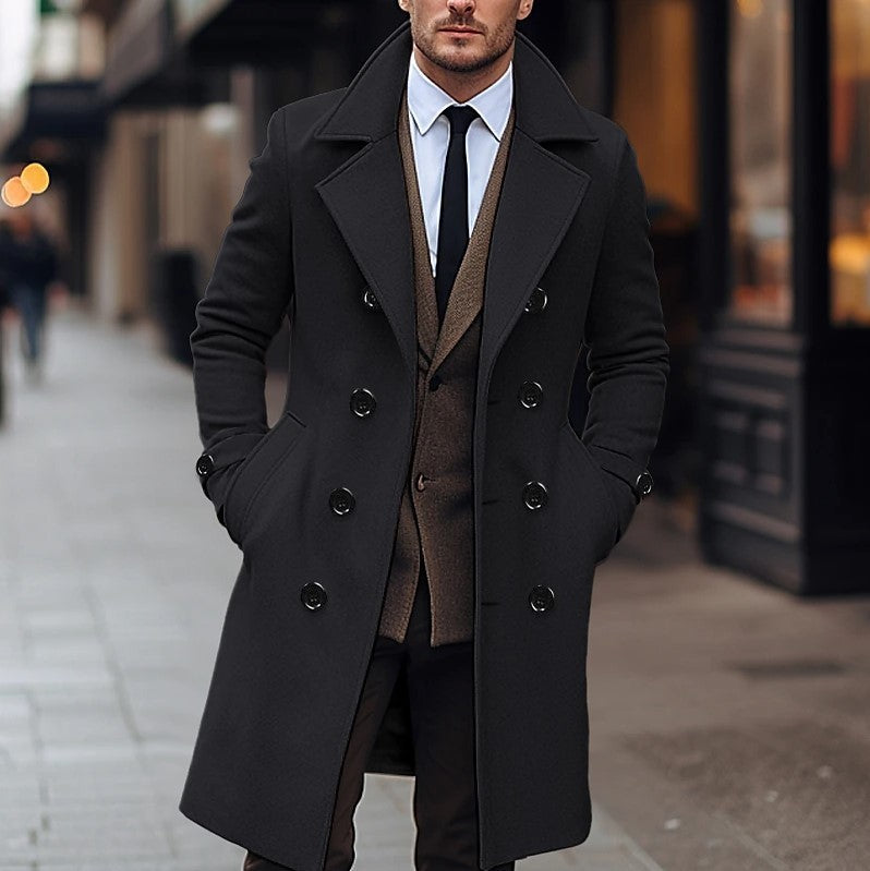 Winter Double Breasted Long Woolen Trench Coat The Seasons Streetwear