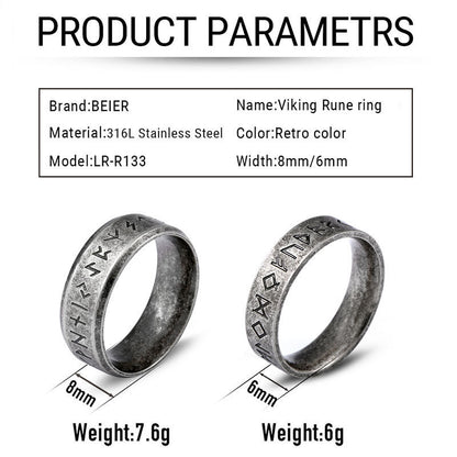 Viking Norse Odin Beier 316L Stainless Steel Ring The Seasons Streetwear