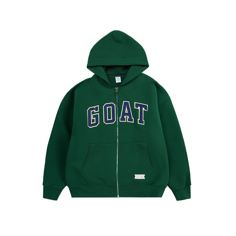 The Goat Monogram Embroidered Zipper Hoodie - Exclusive Edition