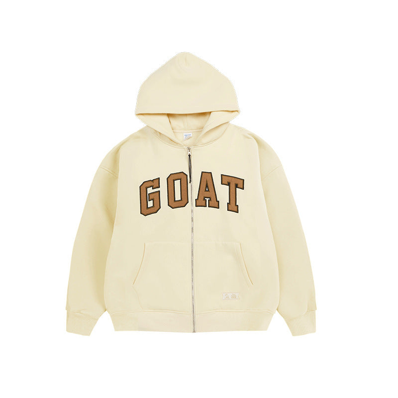 The Goat Monogram Embroidered Zipper Hoodie - Exclusive Edition