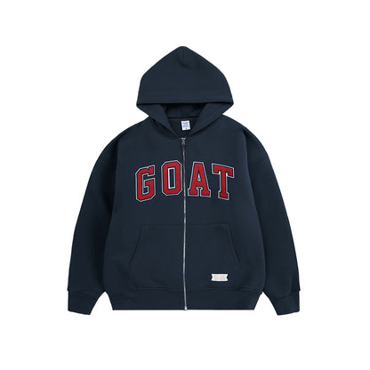 The Goat Monogram Embroidered Zipper Hoodie - Exclusive Edition