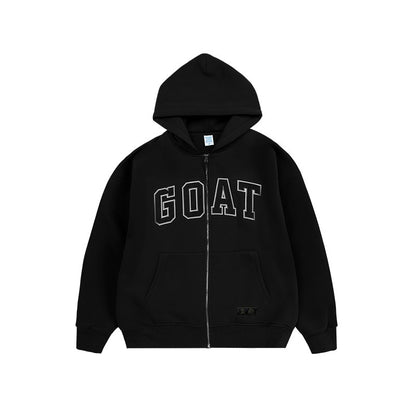 The Goat Monogram Embroidered Zipper Hoodie - Exclusive Edition