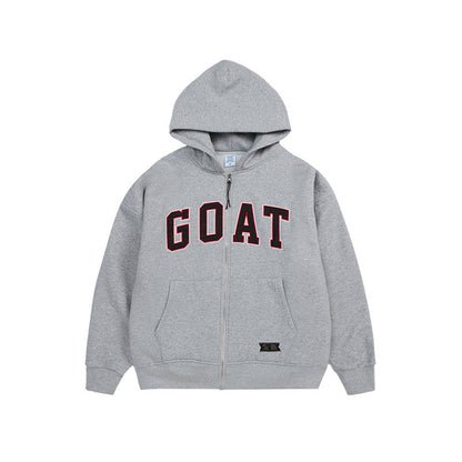 The Goat Monogram Embroidered Zipper Hoodie - Exclusive Edition