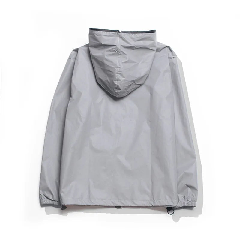 Solid Color Zipper Decoration Reflective Jacket