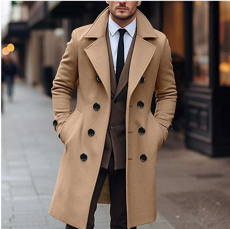 Winter Double Breasted Long Woolen Trench Coat The Seasons Streetwear