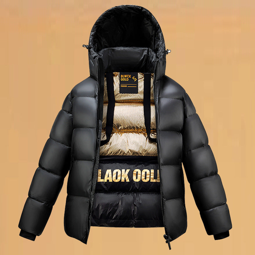 High-End Black & Gold Puffer Jacket The Seasons Streetwear