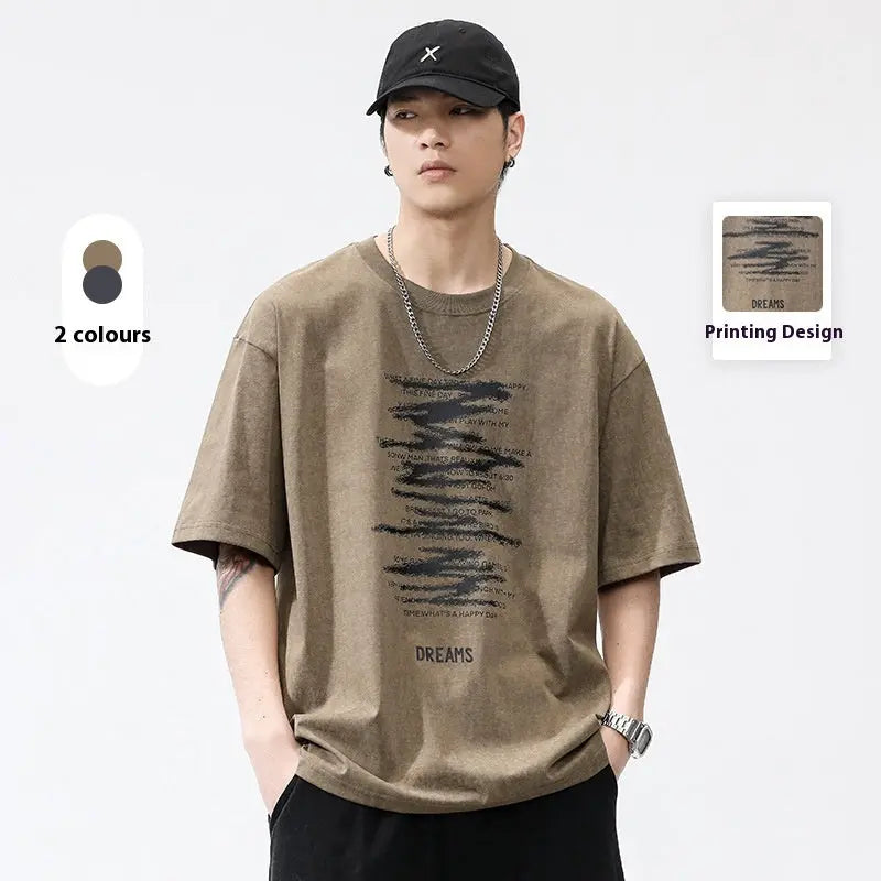 American T-shirt Printed Loose Casual The 4 Season Clothing Brand