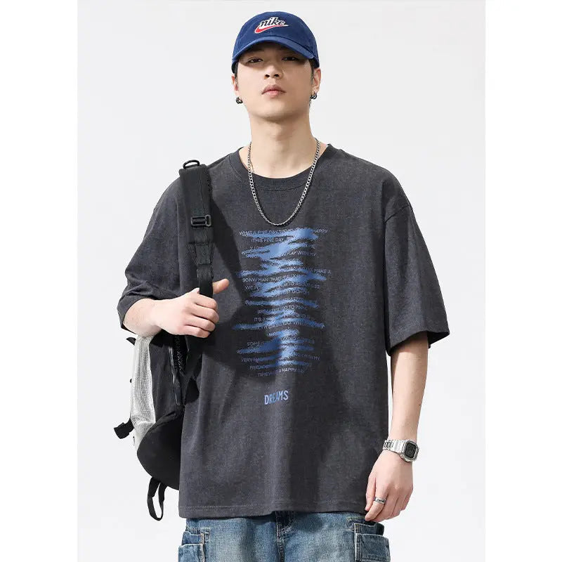 American T-shirt Printed Loose Casual The 4 Season Clothing Brand