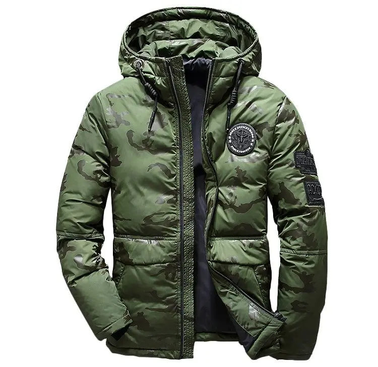 Camouflage Men's Winter Jacket Coat Hooded Casual Slim Down Parka Autumn Camo Windproof Warm Mens Overcoat The 4 Season Clothing Brand