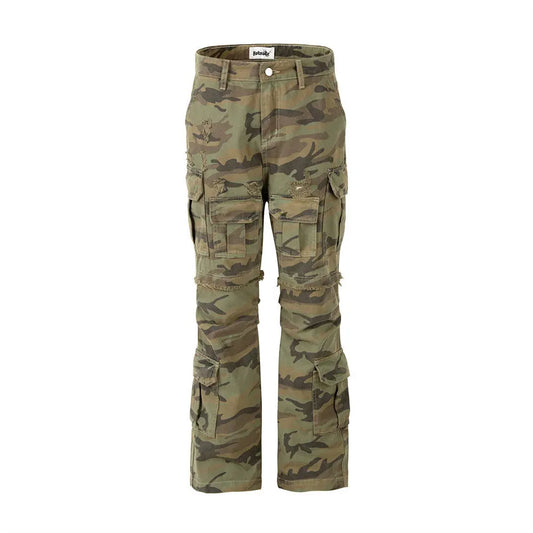 Camouflage Ripped Cargo Pants The 4 Season Clothing Brand