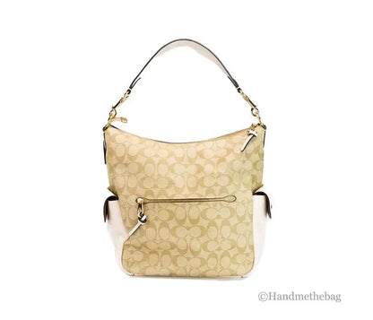 Coach Pennie Light Khaki Chalk Signature Coated Canvas Handbag - The 4 Season Clothing Brand