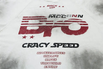 Crazy Speed Racing Graphic Printed T-Shirt The 4 Season Clothing Brand