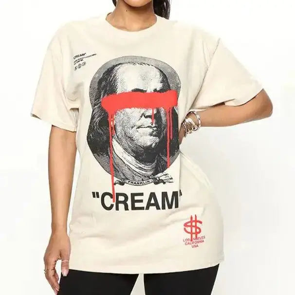 Cream Graphic Oversized T-Shirt - The 4 Season Clothing Brand