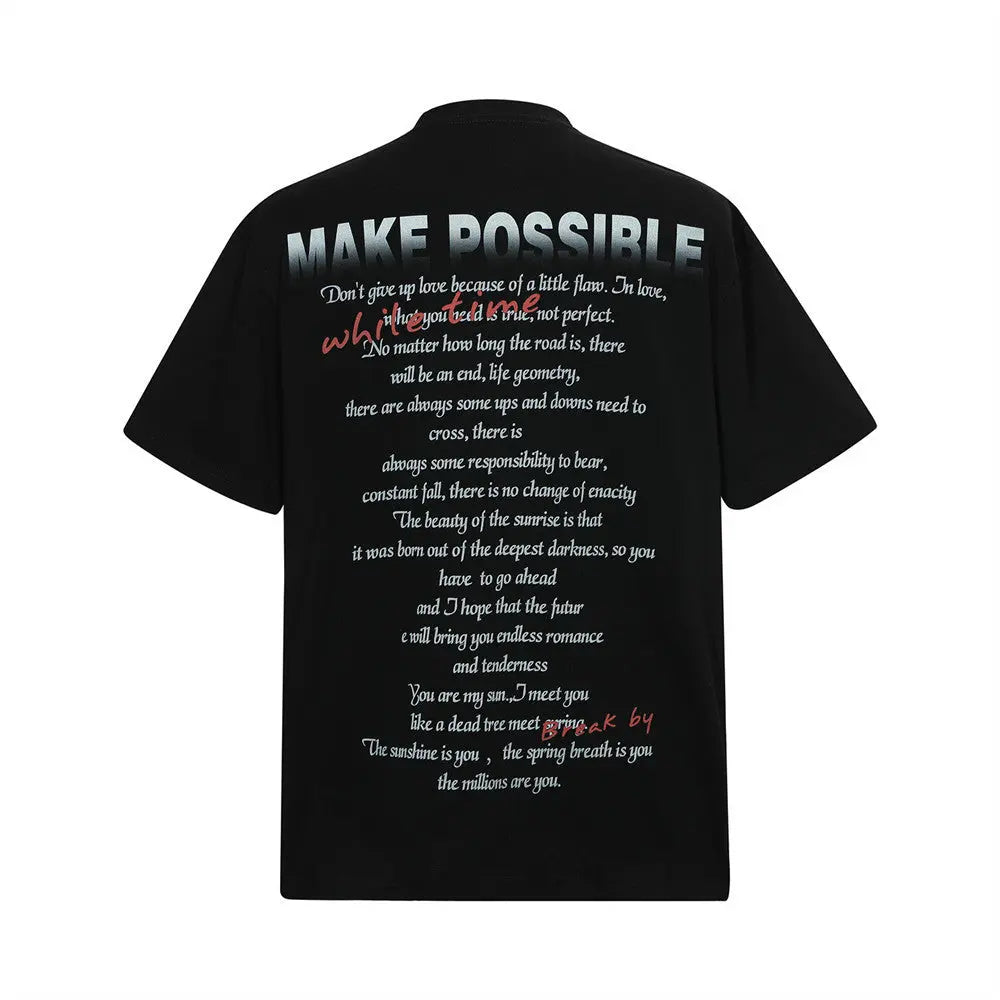 Creative Abstract Printing "Make Possible" T-Shirt The 4 Season Clothing Brand