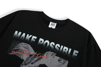 Creative Abstract Printing "Make Possible" T-Shirt The 4 Season Clothing Brand