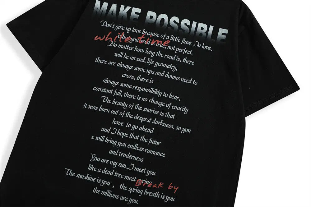 Creative Abstract Printing "Make Possible" T-Shirt The 4 Season Clothing Brand