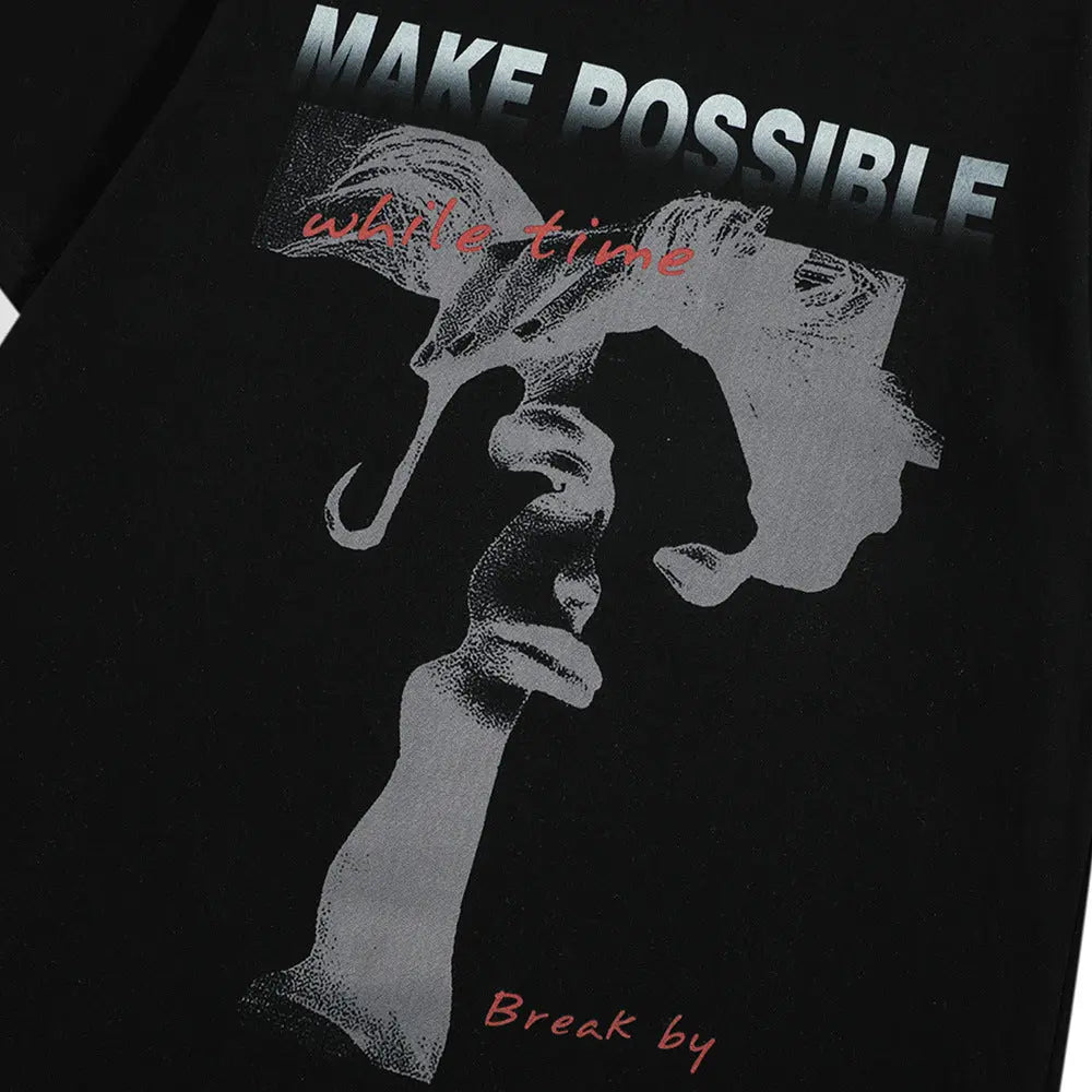 Creative Abstract Printing "Make Possible" T-Shirt The 4 Season Clothing Brand