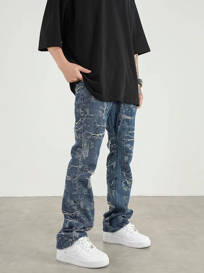 Deconstructed Micro Flared Jeans Men The 4 Season Clothing Brand