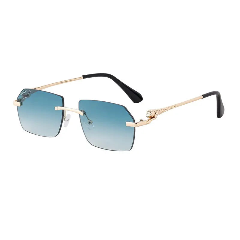 Exclusive Frameless Leopard Temple Retro Sunglasses The 4 Season Clothing Brand