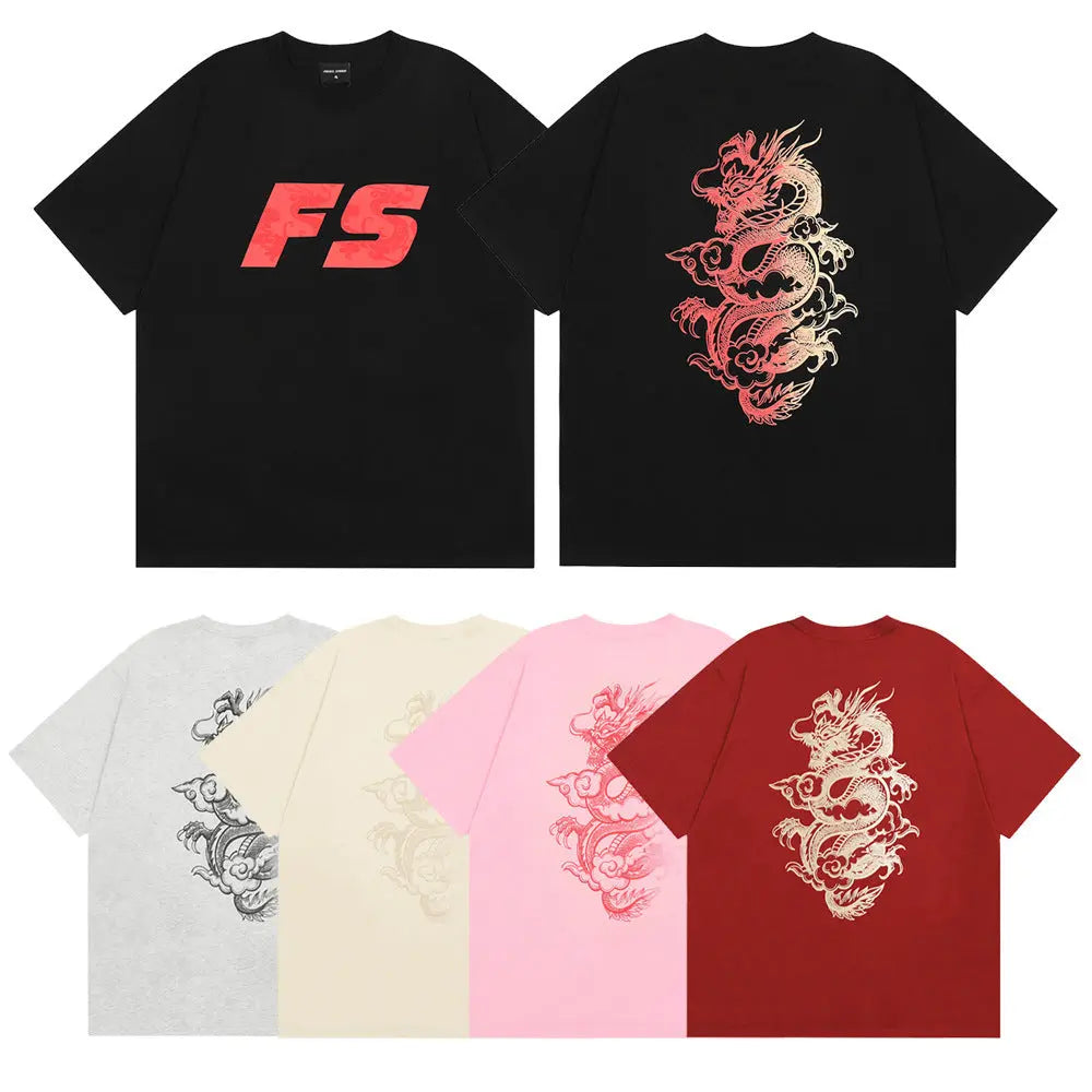 FS Dragon Gradient Printed T-Shirt The 4 Season Clothing Brand