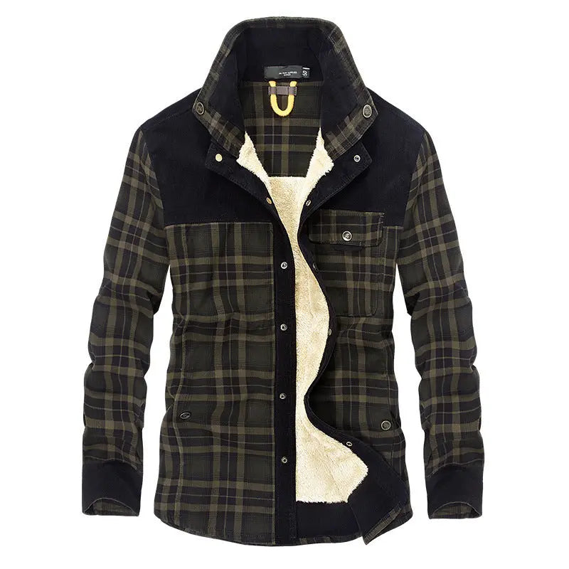 4 Season Exclusive Plaid Shirt w/Fleece-lined Handmade Coat - The 4 Season Clothing Brand