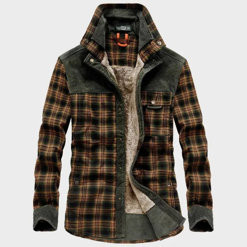 4 Season Exclusive Plaid Shirt w/Fleece-lined Handmade Coat - The 4 Season Clothing Brand