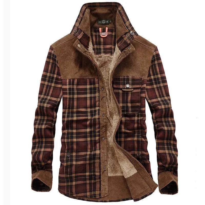 4 Season Exclusive Plaid Shirt w/Fleece-lined Handmade Coat - The 4 Season Clothing Brand