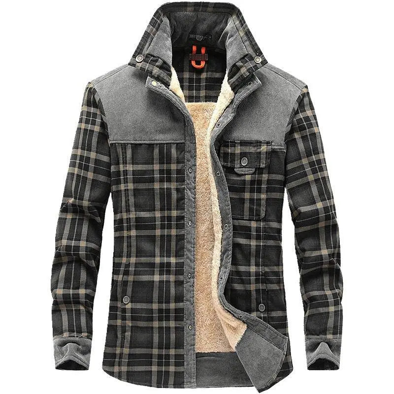 4 Season Exclusive Plaid Shirt w/Fleece-lined Handmade Coat - The 4 Season Clothing Brand