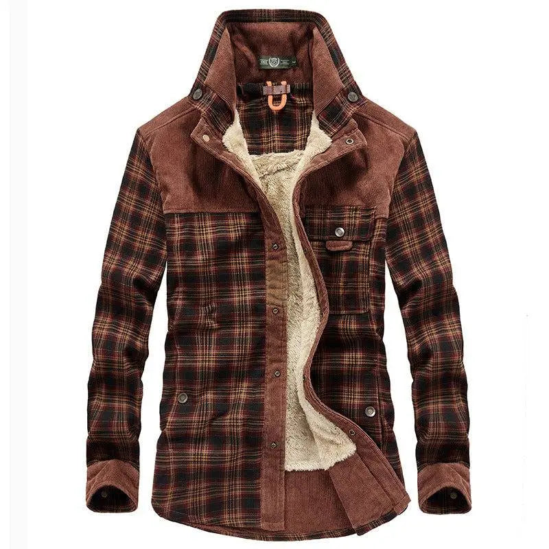 4 Season Exclusive Plaid Shirt w/Fleece-lined Handmade Coat - The 4 Season Clothing Brand