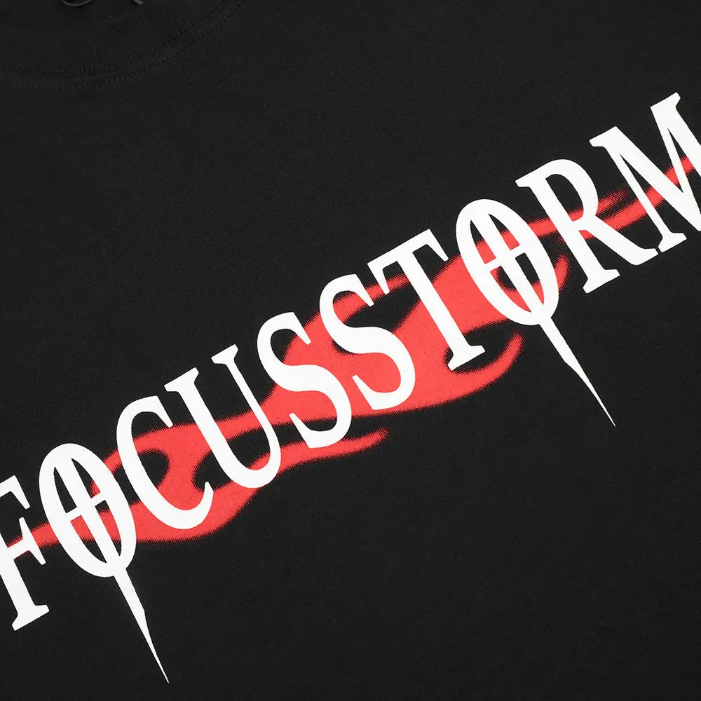 Focus Storm Abstract Flame Lettered T-Shirt The 4 Season Clothing Brand