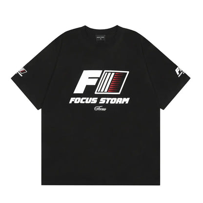 Focus Storm Printed Lettered T-Shirt The 4 Season Clothing Brand