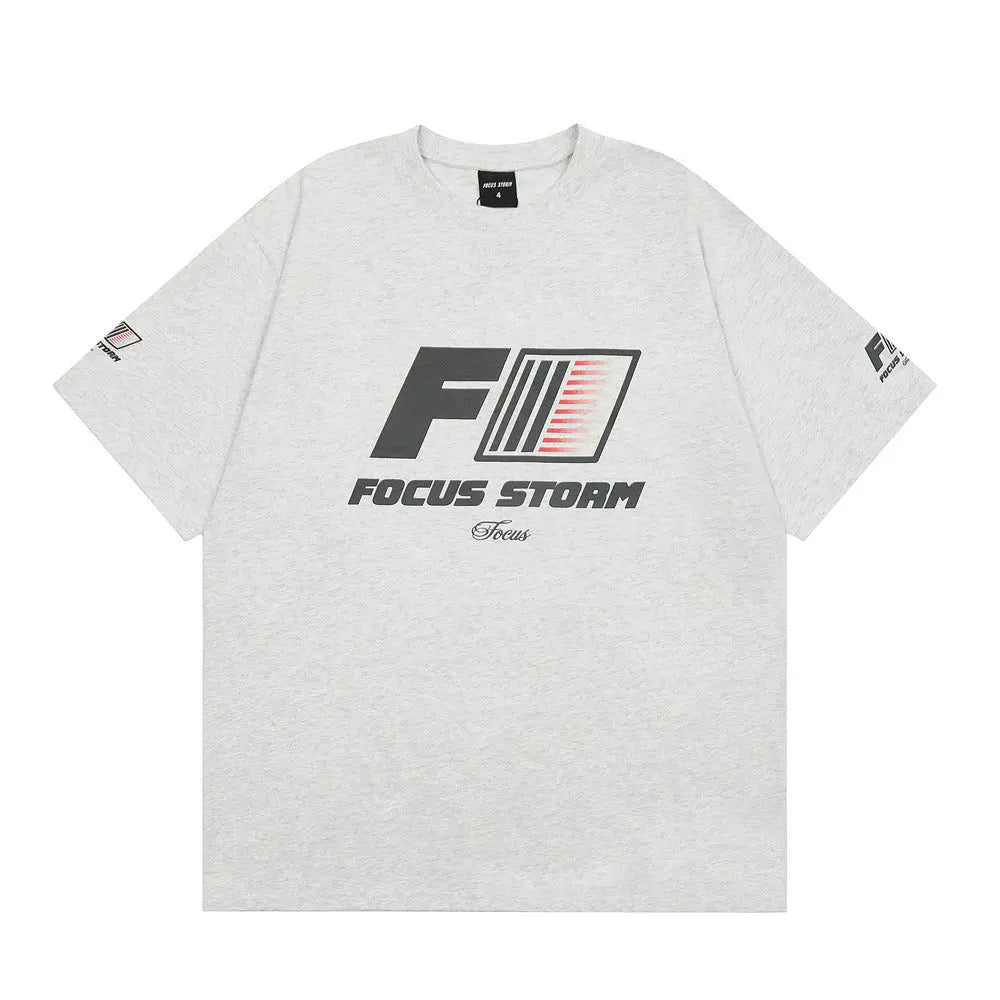 Focus Storm Printed Lettered T-Shirt The 4 Season Clothing Brand