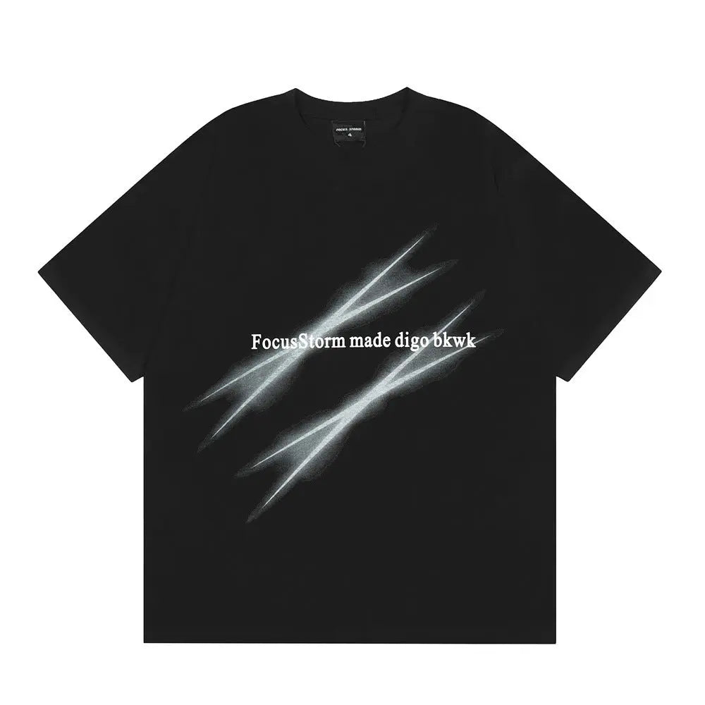 Focus Storm Scratch Printed Graphic T-Shirt The 4 Season Clothing Brand