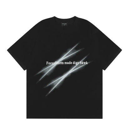 Focus Storm Scratch Printed Graphic T-Shirt The 4 Season Clothing Brand