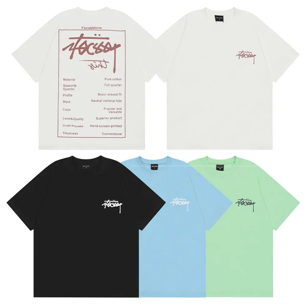 Focus Storm X Focssy Letter Print T-Shirt The 4 Season Clothing Brand