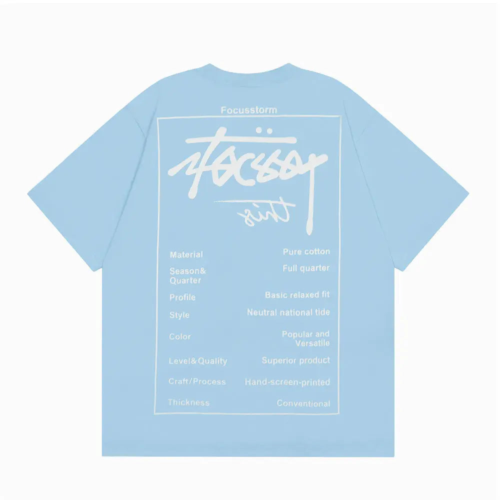 Focus Storm X Focssy Letter Print T-Shirt The 4 Season Clothing Brand