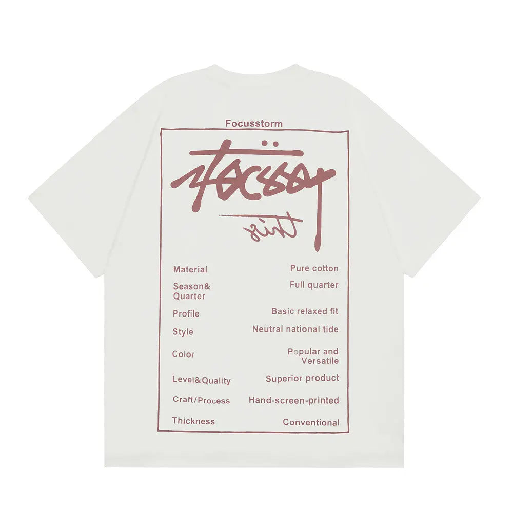 Focus Storm X Focssy Letter Print T-Shirt The 4 Season Clothing Brand