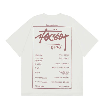 Focus Storm X Focssy Letter Print T-Shirt The 4 Season Clothing Brand