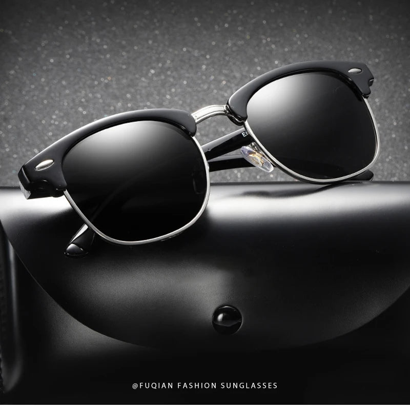 Classic Half Frame Polarized Sunglasses - Anti Glare - The Seasons Streetwear