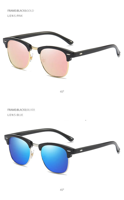 Classic Half Frame Polarized Sunglasses - Anti Glare - The Seasons Streetwear