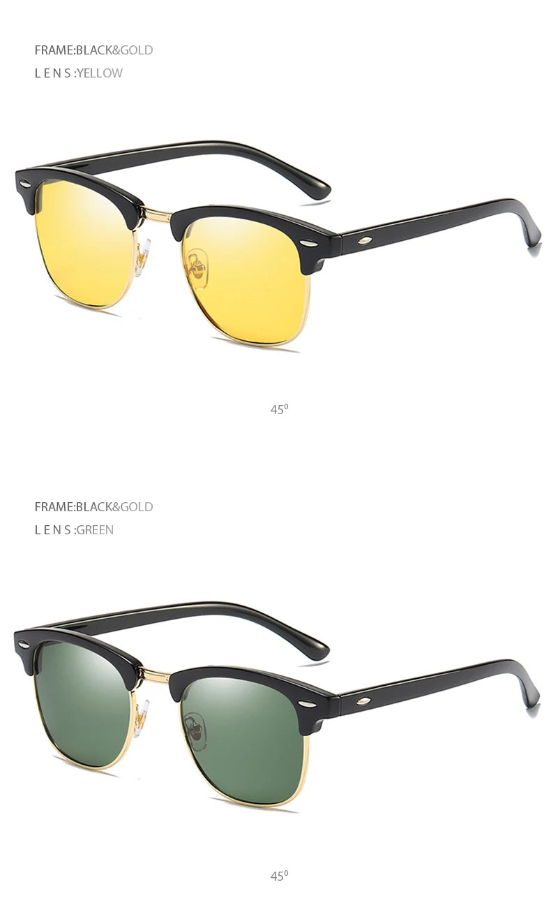 Classic Half Frame Polarized Sunglasses - Anti Glare - The Seasons Streetwear