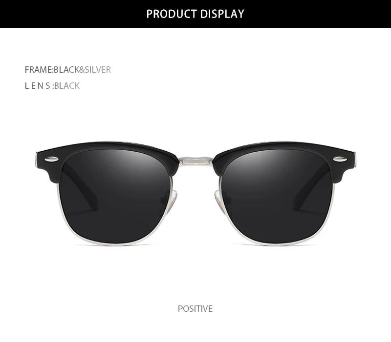 Classic Half Frame Polarized Sunglasses - Anti Glare - The Seasons Streetwear