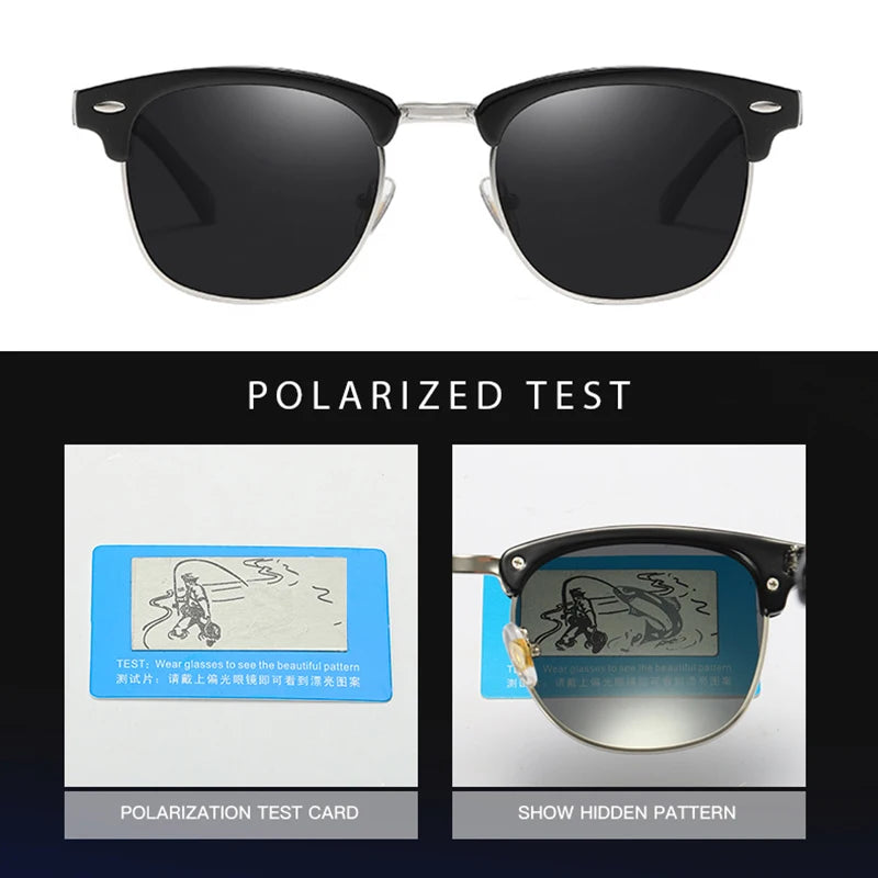 Classic Half Frame Polarized Sunglasses - Anti Glare - The Seasons Streetwear