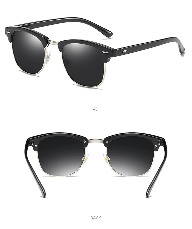 Classic Half Frame Polarized Sunglasses - Anti Glare - The Seasons Streetwear