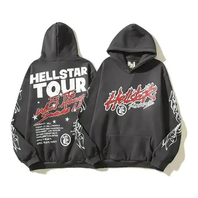 Hellstar Stars Graffiti Fleece Hoodie - The 4 Season Clothing Brand