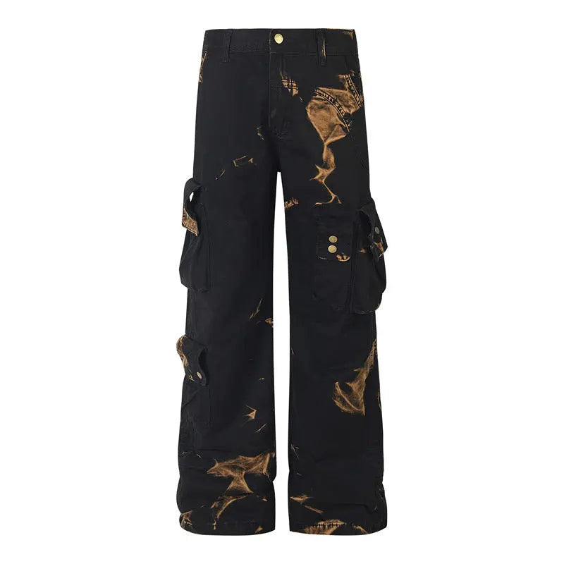 Illusory Printed Bleached Cargo Pants The 4 Season Clothing Brand