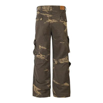 Illusory Printed Bleached Cargo Pants The 4 Season Clothing Brand