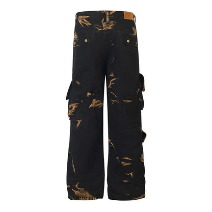 Illusory Printed Bleached Cargo Pants The 4 Season Clothing Brand