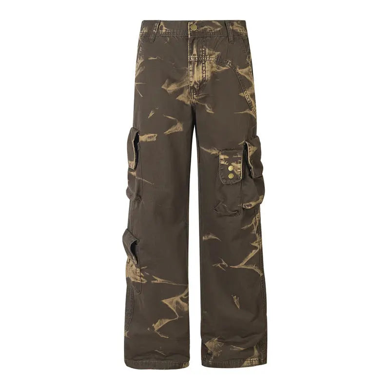 Illusory Printed Bleached Cargo Pants The 4 Season Clothing Brand