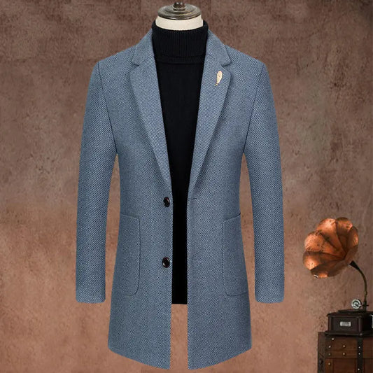 Men's Lapel Herringbone Slim-fit Cashmere Coat The 4 Season Clothing Brand